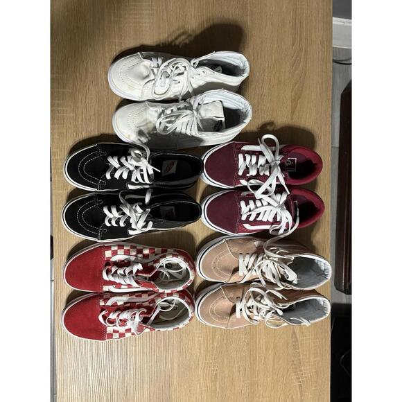 Vans size 5 men 6.5 women 5 different pairs